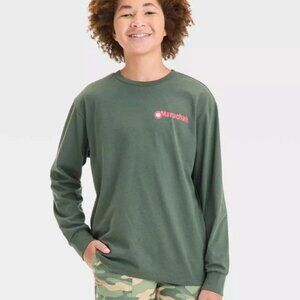 NWT Art Class Boys' M 8 Moss Green Long Sleeve Maruchan Ramen Graphic T-Shirt
